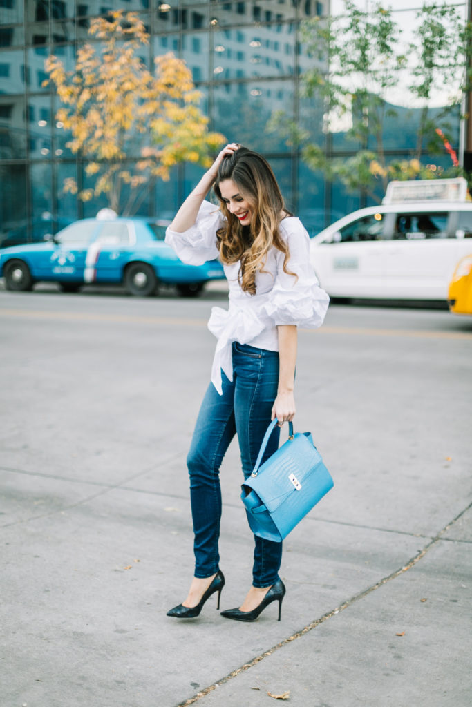Blue Henri Bendel Bag: Street Style - By, Hilary Rose